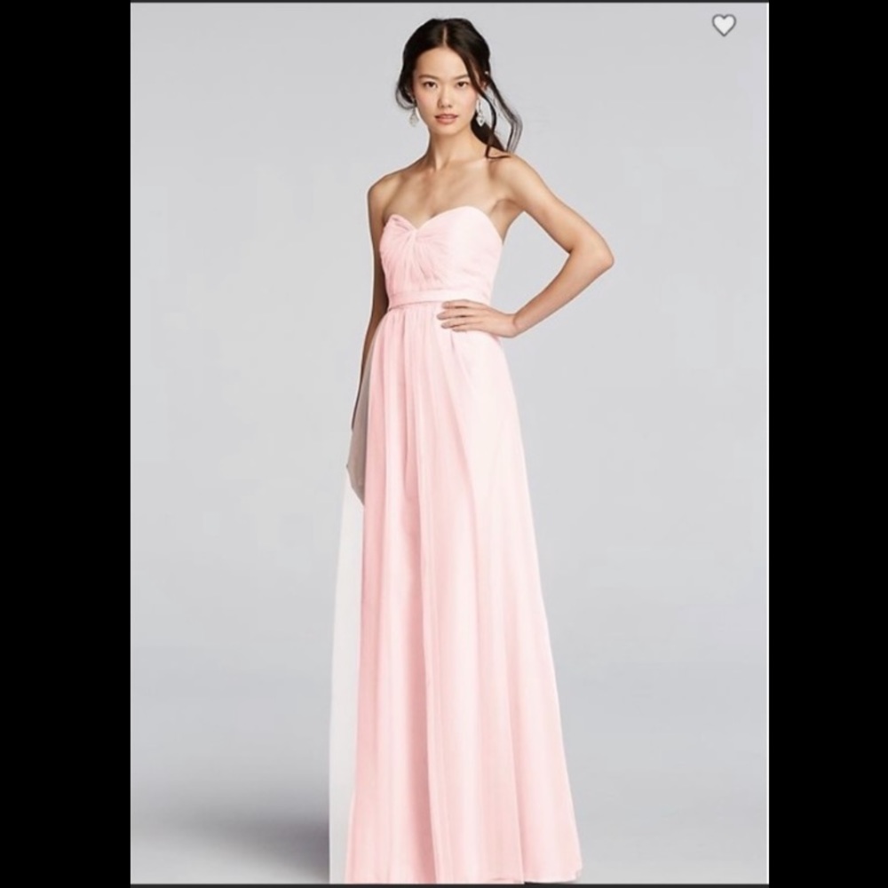 David’s Bridal Petal Pink Strapless Gown